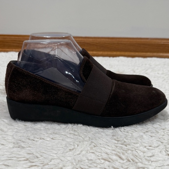 Stuart Weitzman Women's Brown Suede Slip On Wedge Comfort Loafers Sz 7 M Classic - Picture 8 of 10